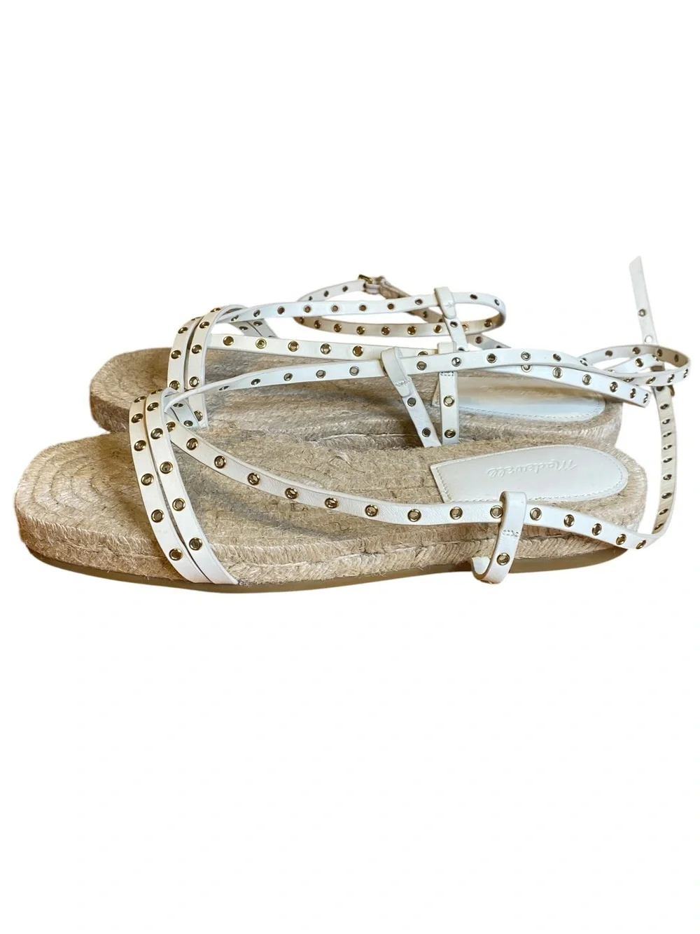 Madewell Mira White Espadrille Beachy Sandals Women’s Size 8
